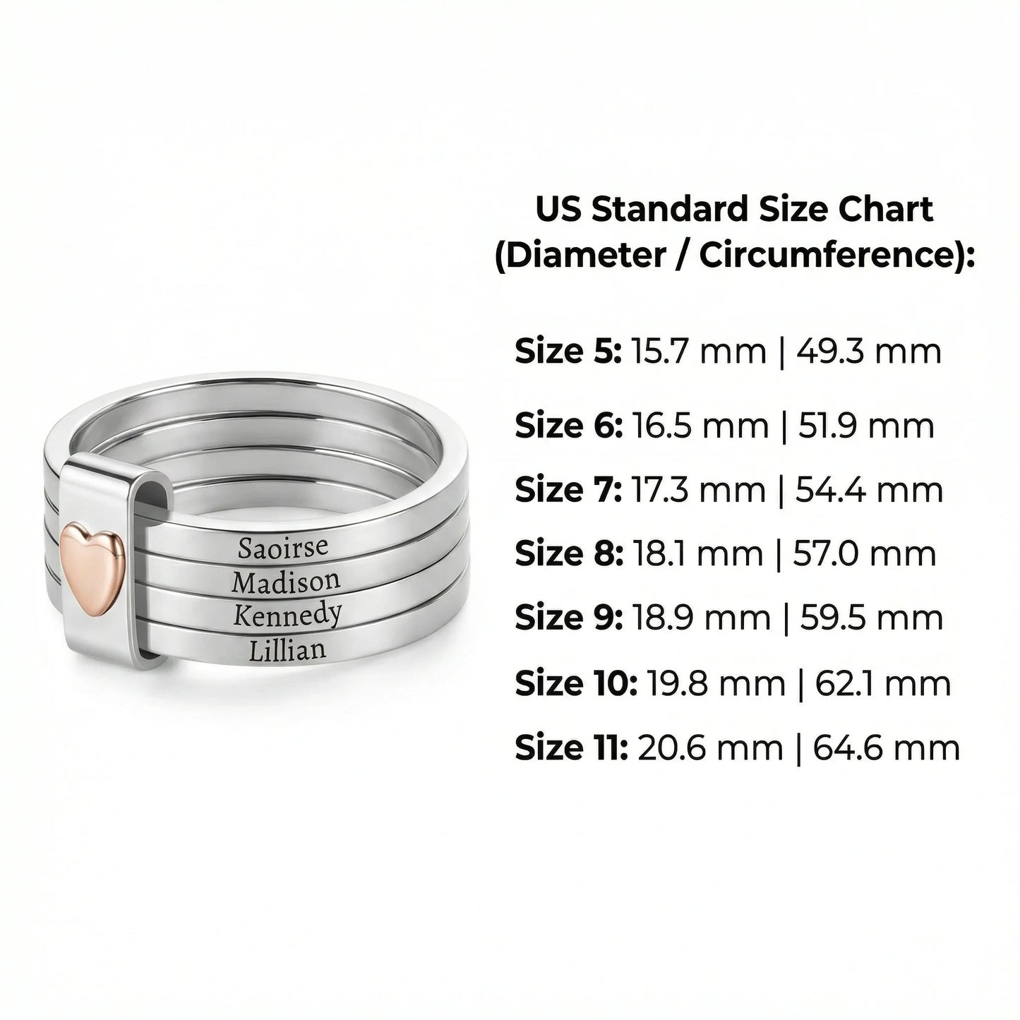 Personalized Name Stacking Rings