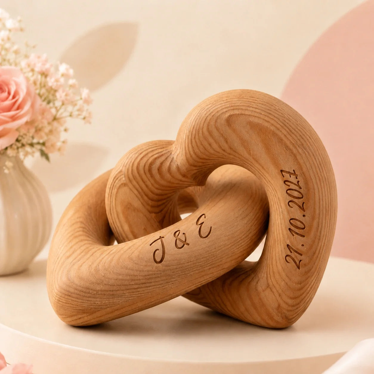 Love You More Every Day - Personalized Custom Engraved Infinity Heart Sculpture