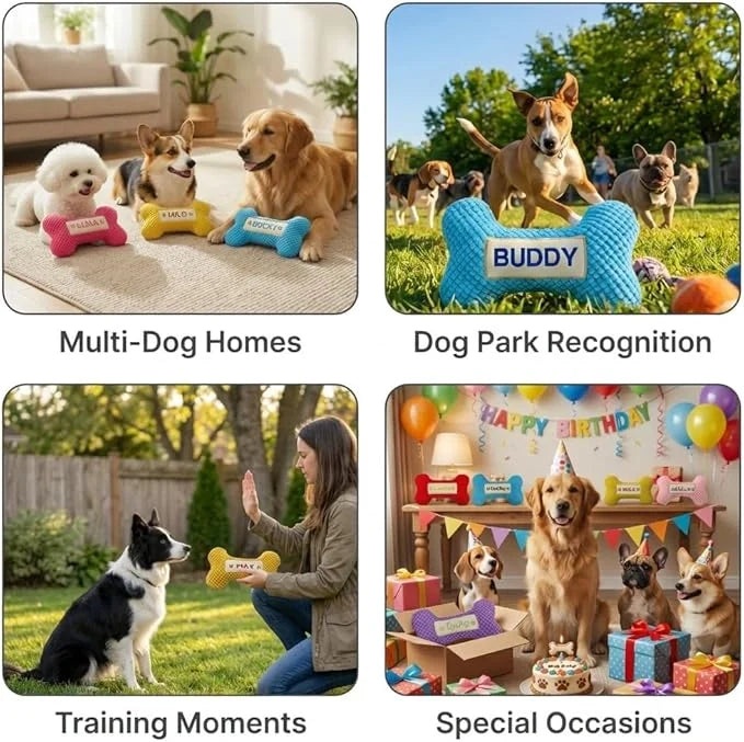 Dog Dad Gift — Personalized Squeaky Bone Toy