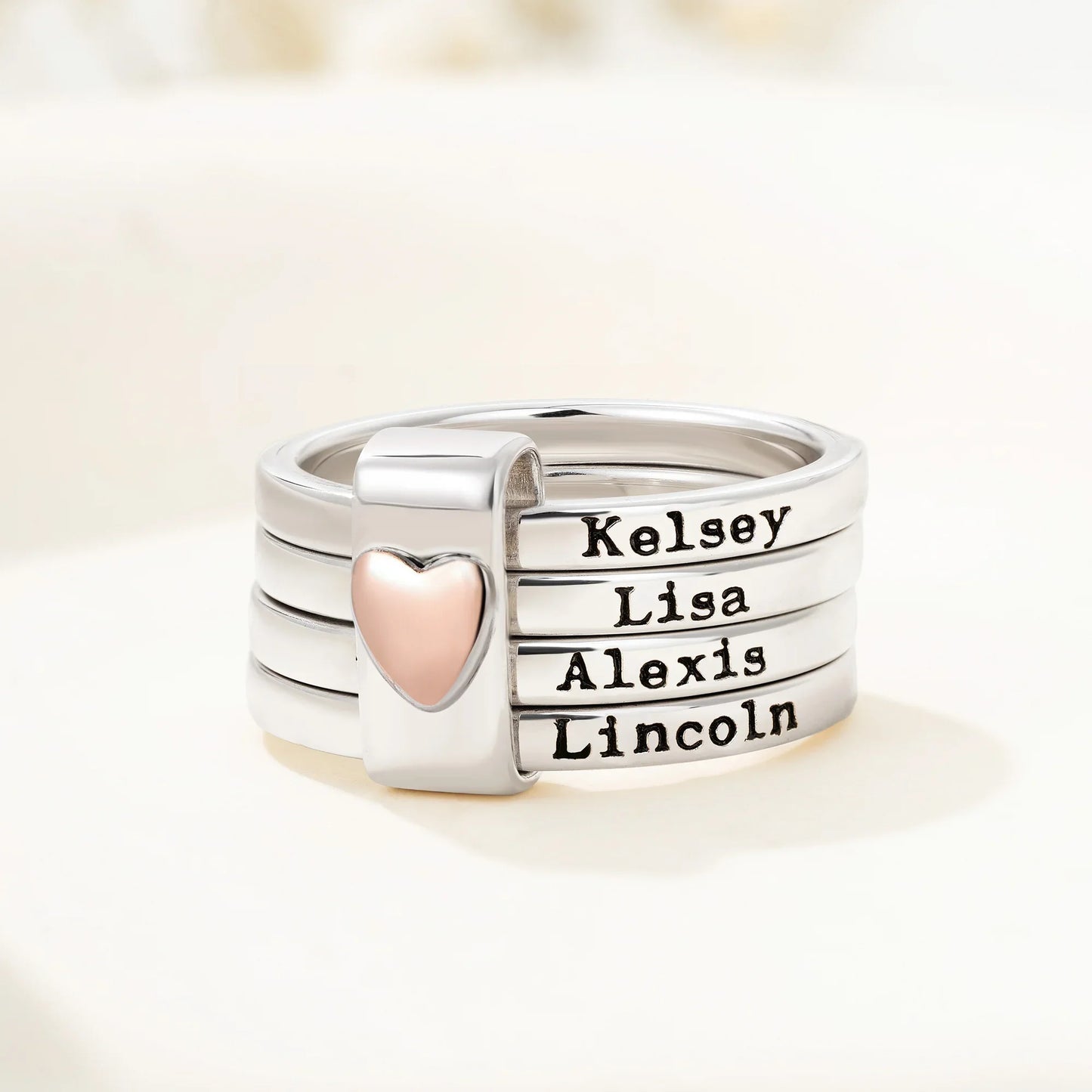 Personalized Name Stacking Rings