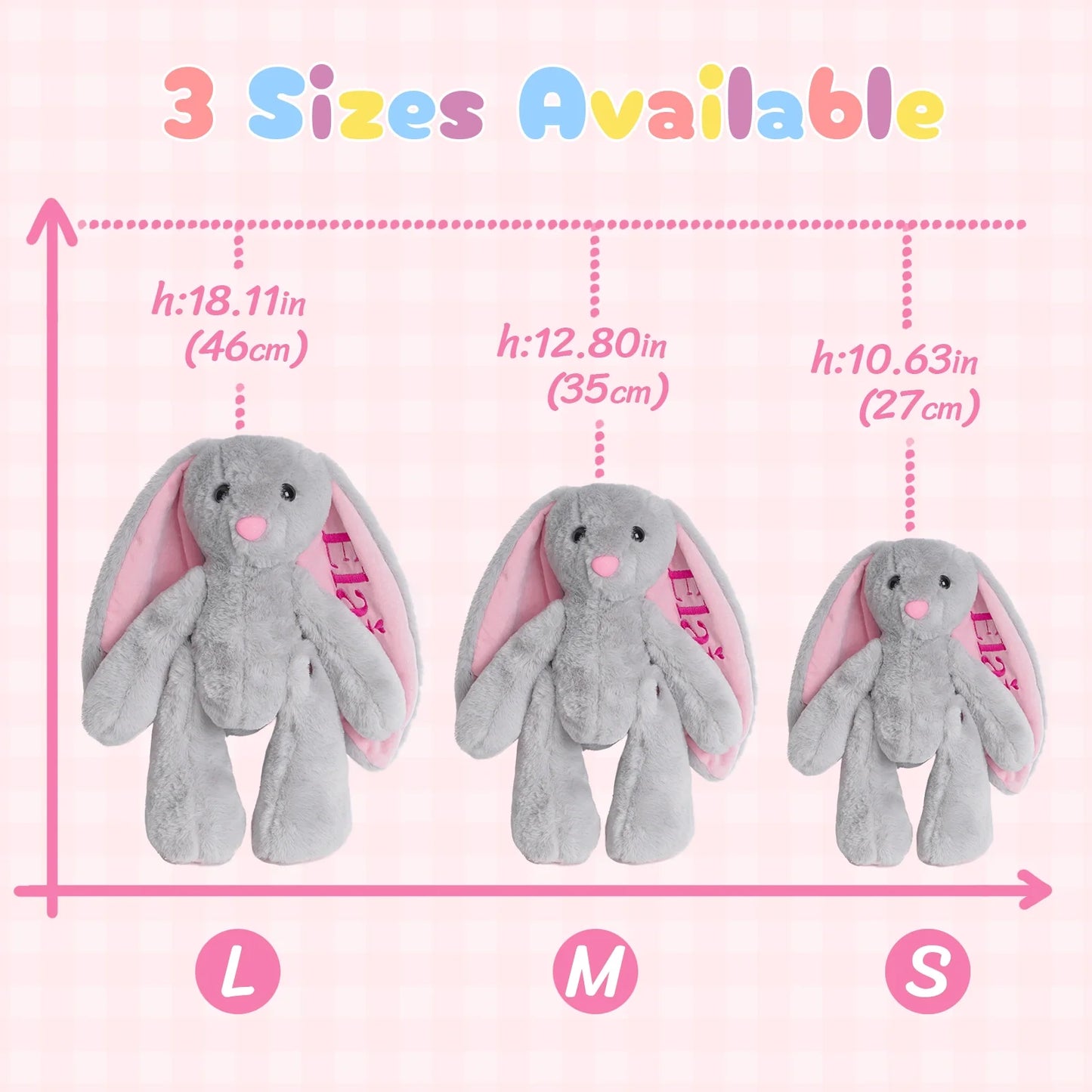 Custom Name Embroidered Plush Bunny: Ideal Easter, Birthday Gift for Little Ones