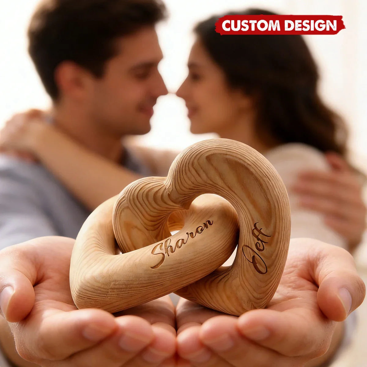 Love You More Every Day - Personalized Custom Engraved Infinity Heart Sculpture