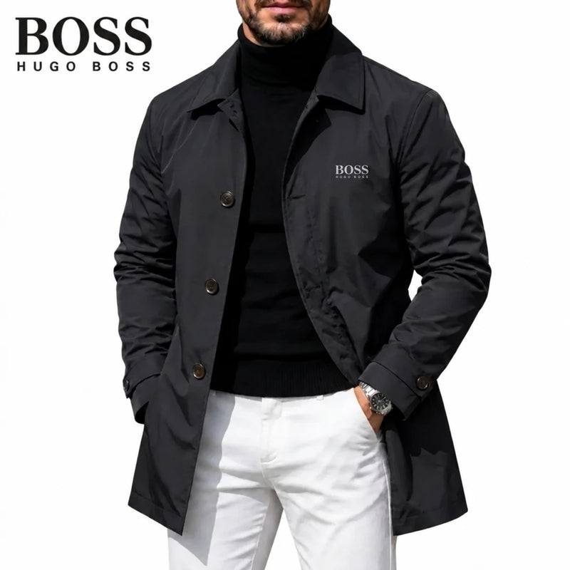 Men Button-Front Collared Coat