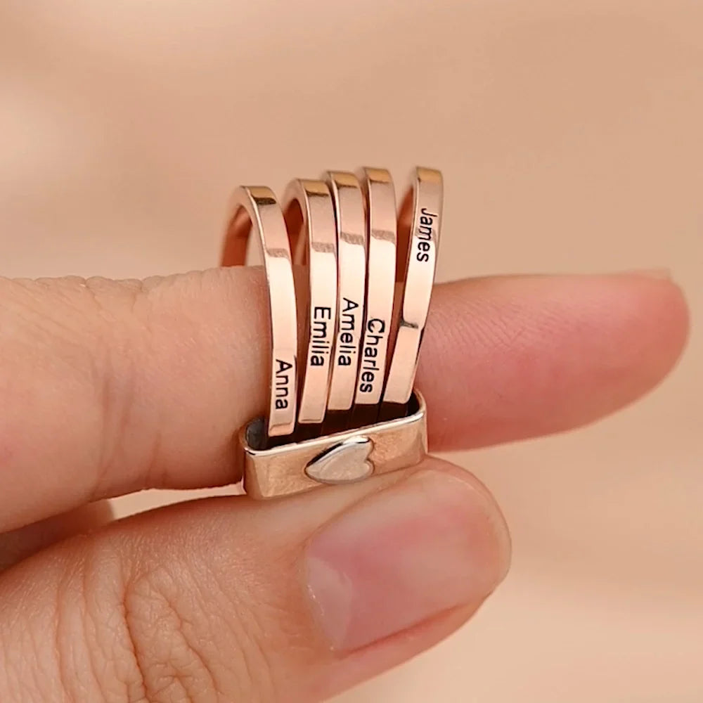 Personalized Name Stacking Rings