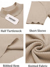 Short Sleeve Mock Turtleneck Sweater