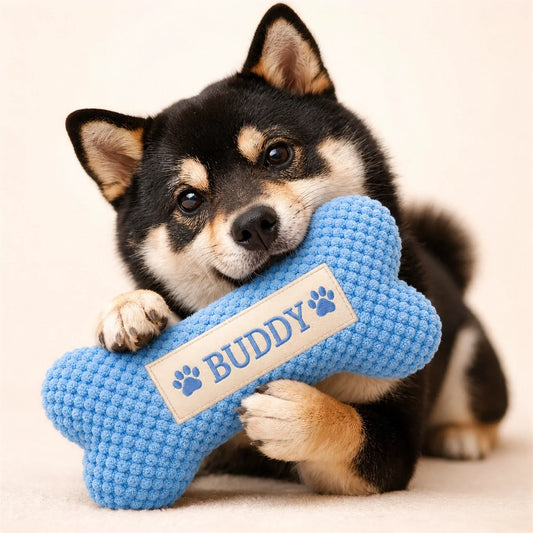 Dog Dad Gift — Personalized Squeaky Bone Toy