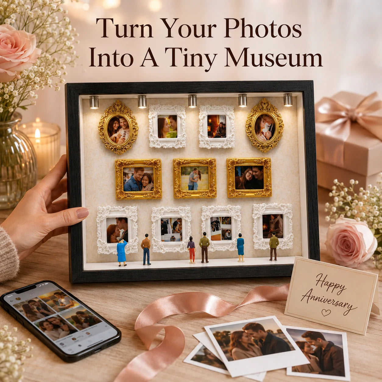"Our Tiny Museum" Personalized 3D Photo Frame – A Gift She’ll Cherish Forever