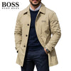 Men Button-Front Collared Coat