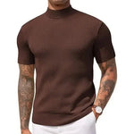 Short Sleeve Mock Turtleneck Sweater