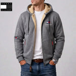 Mens Contrast Lined Hooded Full Zip Jacket